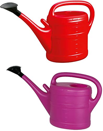 2X Gießkanne 10L ROT + LILA + 1x KÜHLSCHRANKMAGNET! Giesskanne Kunststoff für groß & klein Garten & Zimmerpflanzen Gießkannen Gieskanne Gieskannen 10 Liter Watering Can Gieskannen10Liter lr von KOVA