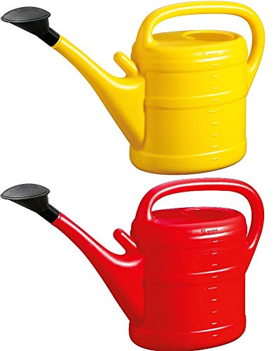 2X Gießkanne 10L GELB + ROT + 1x KÜHLSCHRANKMAGNET! Giesskanne Kunststoff für groß & klein Garten & Zimmerpflanzen Gießkannen Gieskanne Gieskannen 10 Liter Watering Can Gieskannen10Liter lr von KOVA