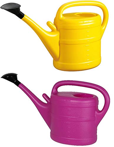 2X Gießkanne 10L GELB + LILA + 1x KÜHLSCHRANKMAGNET! Giesskanne Kunststoff für groß & klein Garten & Zimmerpflanzen Gießkannen Gieskanne Gieskannen 10 Liter Watering Can Gieskannen10Liter lr von KOVA