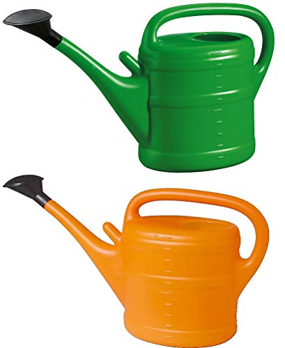 2X Gießkanne 10L GRÜN + ORANGE + 1x KÜHLSCHRANKMAGNET! Giesskanne Kunststoff für groß & klein Garten & Zimmerpflanzen Gießkannen Gieskanne Gieskannen 10 Liter Watering Can Gieskannen10Liter lr von KOVA