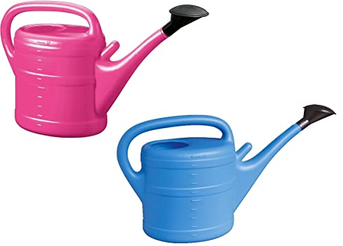 2X Gießkanne 10L PINK + HELLBLAU + 1x KÜHLSCHRANKMAGNET! Giesskanne Kunststoff für groß & klein Garten & Zimmerpflanzen Gießkannen Gieskanne Gieskannen 10 Liter Watering Can Gieskannen10Liter lr von KOVA