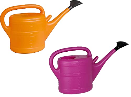 2X Gießkanne 10L LILA + ORANGE + 1x KÜHLSCHRANKMAGNET! Giesskanne Kunststoff für groß & klein Garten & Zimmerpflanzen Gießkannen Gieskanne Gieskannen 10 Liter Watering Can Gieskannen10Liter lr von KOVA