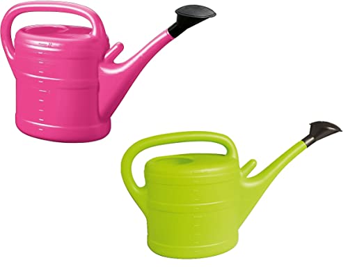 2X Gießkanne 10L PINK + MINTGRÜN + 1x KÜHLSCHRANKMAGNET! Giesskanne Kunststoff für groß & klein Garten & Zimmerpflanzen Gießkannen Gieskanne Gieskannen 10 Liter Watering Can Gieskannen10Liter lr von KOVA