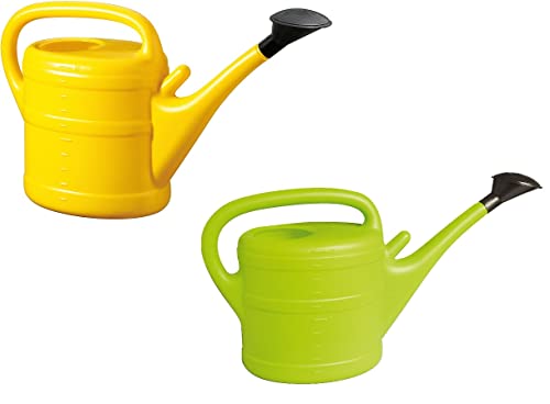 2X Gießkanne 10L GELB + MINTGRÜN + 1x KÜHLSCHRANKMAGNET! Giesskanne Kunststoff für groß & klein Garten & Zimmerpflanzen Gießkannen Gieskanne Gieskannen 10 Liter Watering Can Gieskannen10Liter lr von KOVA