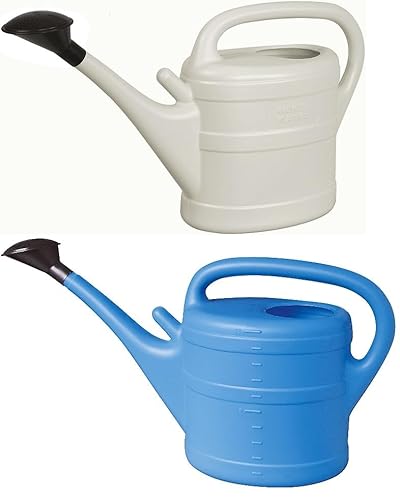 2X Gießkanne 10L HELLGRAU + HELLBLAU + 1x KÜHLSCHRANKMAGNET! Giesskanne Kunststoff für groß & klein Garten & Zimmerpflanzen Gießkannen Gieskanne Gieskannen 10 Liter Watering Can Gieskannen10Liter lr von KOVA