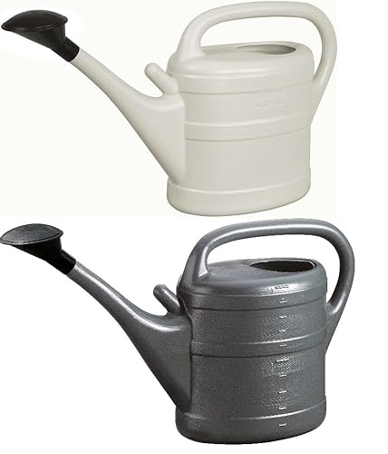 2X Gießkanne 10L ANTHRAZIT + HELLGRAU + 1x KÜHLSCHRANKMAGNET! Giesskanne Kunststoff für groß & klein Garten & Zimmerpflanzen Gießkannen Gieskanne Gieskannen 10 Liter Watering Can Gieskannen10Liter lr von KOVA