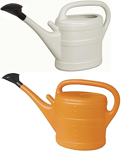 2X Gießkanne 10L HELLGRAU + ORANGE + 1x KÜHLSCHRANKMAGNET! Giesskanne Kunststoff für groß & klein Garten & Zimmerpflanzen Gießkannen Gieskanne Gieskannen 10 Liter Watering Can Gieskannen10Liter lr von KOVA