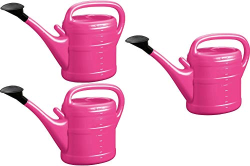 3X Gießkanne 10L PINK + 1x KÜHLSCHRANKMAGNET! Blumenkanne Kunststoff für groß & klein Garten & Zimmerpflanzen Gießkannen Gieskanne Gieskannen Giesskanne 10 Liter Watering Can Gieskannen10Liter lr von KOVA