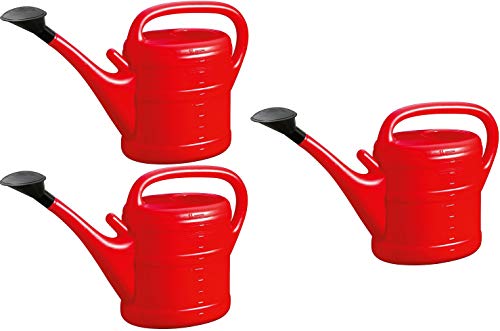 3X Gießkanne 10L ROT + 1x KÜHLSCHRANKMAGNET! Blumenkanne Kunststoff für groß & klein Garten & Zimmerpflanzen Gießkannen Gieskanne Gieskannen Giesskanne 10 Liter Watering Can Gieskannen10Liter lr von KOVA