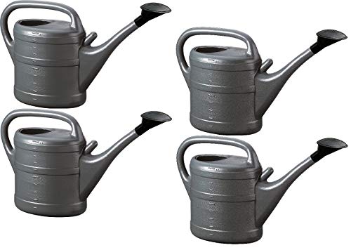 4X Gießkanne 10L ANTHRAZIT + 1x KÜHLSCHRANKMAGNET! Blumenkanne Kunststoff für groß & klein Garten & Zimmerpflanzen Gießkannen Gieskanne Gieskannen Giesskanne 10 Liter Watering Can Gieskannen10Liter lr von KOVA