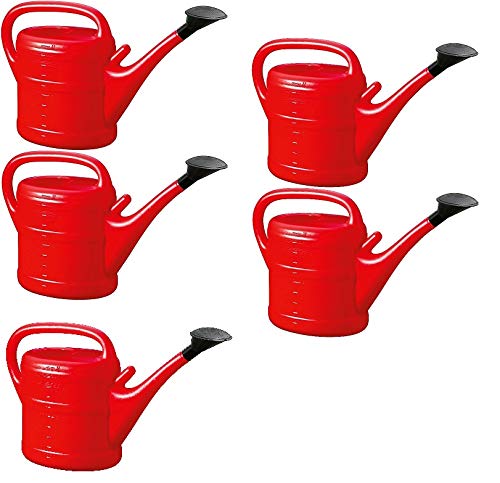 5X Gießkanne 10L ROT + 1x KÜHLSCHRANKMAGNET! Blumenkanne Kunststoff für groß & klein Garten & Zimmerpflanzen Gießkannen Gieskanne Gieskannen Giesskanne 10 Liter Watering Can Gieskannen10Liter lr von KOVA