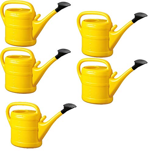 5X Gießkanne 10L GELB + 1x BILDMAGNET! Blumenkanne Kunststoff für groß & klein Garten & Zimmerpflanzen Gießkannen Gieskanne Gieskannen Giesskanne 10 L Liter Watering Can Gieskannen10Liter lr von KOVA