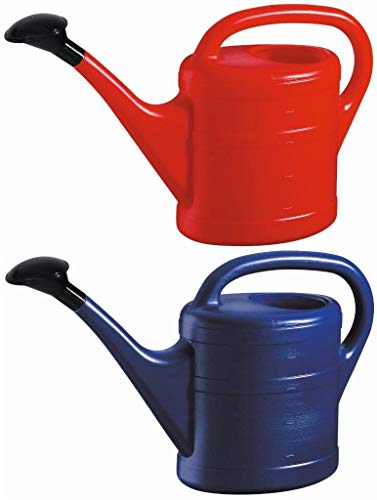 2X Gießkanne 5L ROT + BLAU + 1x KÜHLSCHRANKMAGNET! Gießkannen Kunststoff für groß & klein, Garten & Zimmerpflanzen Gieskanne Gieskannen Giesskanne 5 Liter Watering Can Kinder Zimmergießkanne von KOVA