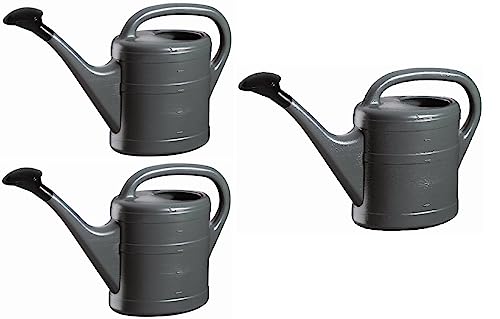 3X Gießkanne 5L ANTHRAZIT + 1x KÜHLSCHRANKMAGNET! Gießkannen Kunststoff für groß & klein, Garten & Zimmerpflanzen Gieskanne Gieskannen Giesskanne 5 Liter Watering Can Kinder Zimmergießkanne von KOVA