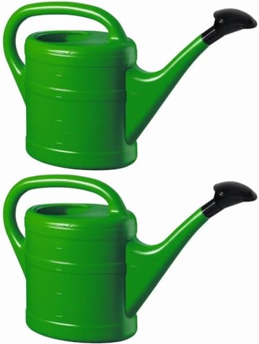 KOVA 2X Gießkanne 5L GRÜN + 1x BILDMAGNET! Blumenkanne Kunststoff für groß & klein Garten & Zimmerpflanzen Gießkannen Gieskanne Gieskannen Giesskanne 5 Liter Watering Can Kinder Zimmergießkanne von KOVA