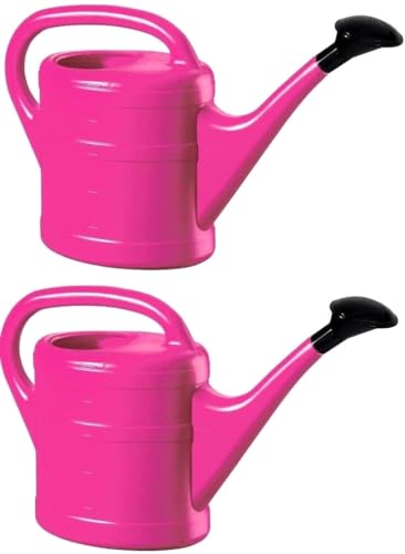 KOVA 2X Gießkanne 5L PINK + 1x BILDMAGNET! Blumenkanne Kunststoff für groß & klein Garten & Zimmerpflanzen Gießkannen Gieskanne Gieskannen Giesskanne 5 Liter Watering Can Kinder Zimmergießkanne von KOVA