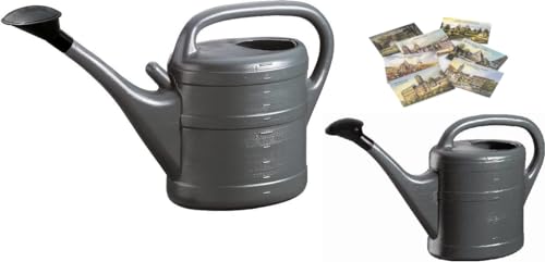 Gießkannen Set (10L + 5L) ANTHRAZIT + 1x KÜHLSCHRANKMAGNET! Blumenkanne Kunststoff, Gießkanne groß & klein für Garten & Zimmerpflanzen Gieskannen Giesskanne 10 & 5 Liter Watering Can Gieskannen10Liter von KOVA