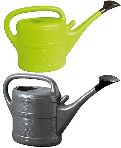 2X Gießkanne 10L ANTHRAZIT + MINTGRÜN + 1x KÜHLSCHRANKMAGNET! Giesskanne Kunststoff für groß & klein Garten & Zimmerpflanzen Gießkannen Gieskanne Gieskannen 10 Liter Watering Can Gieskannen10Liter lr von KOVA