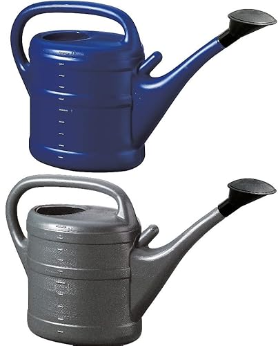 2X Gießkanne 10L ANTHRAZIT + BLAU + 1x KÜHLSCHRANKMAGNET! Giesskanne Kunststoff für groß & klein Garten & Zimmerpflanzen Gießkannen Gieskanne Gieskannen 10 Liter Watering Can Gieskannen10Liter lr von KOVA