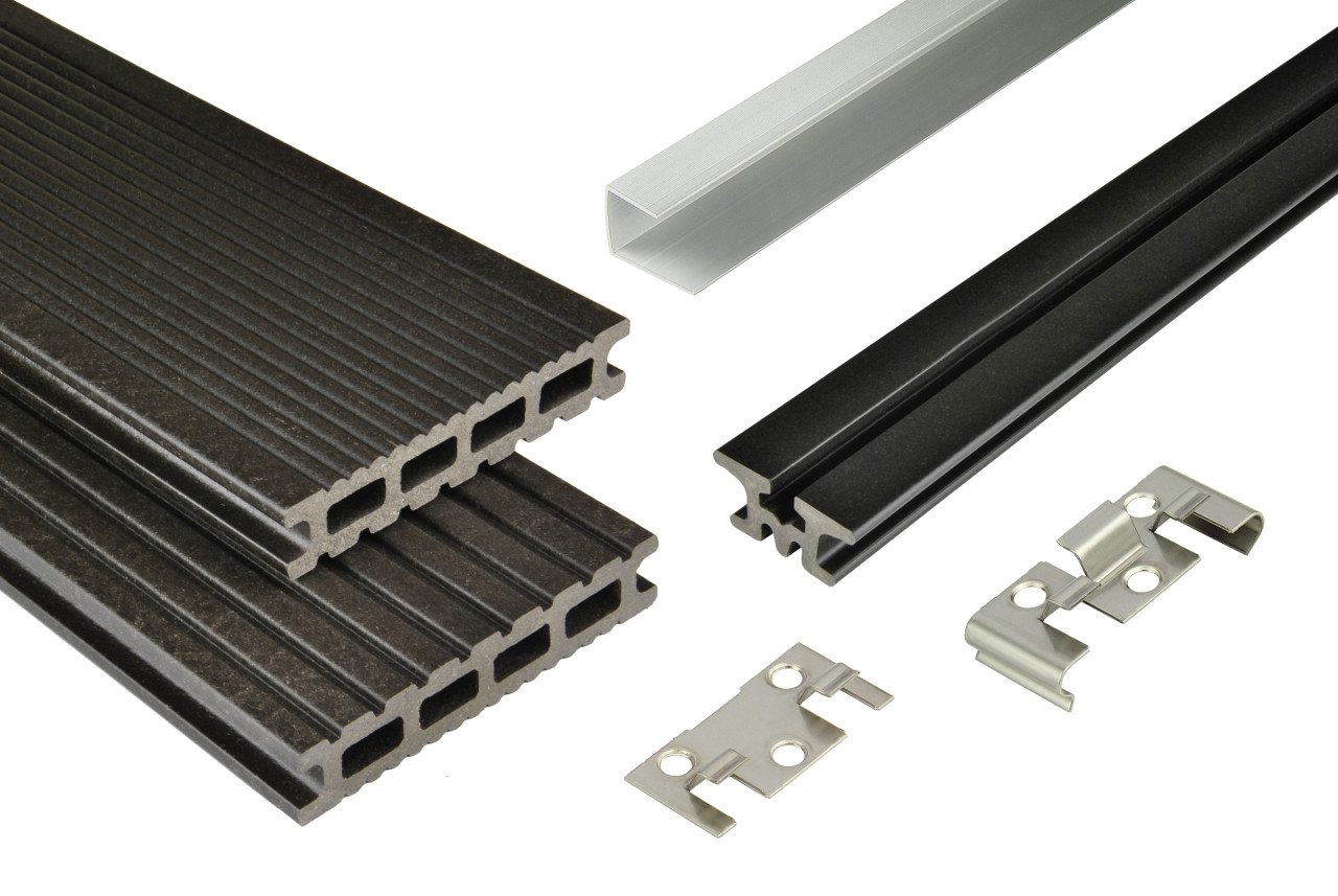 Kovalex WPC-Terrassendielen Kompett-Set 6 m² anthrazit mattiert Kovalex WPC-Terrassendielen Kompett-Set 6 m² anthrazit mattiert von Kovalex