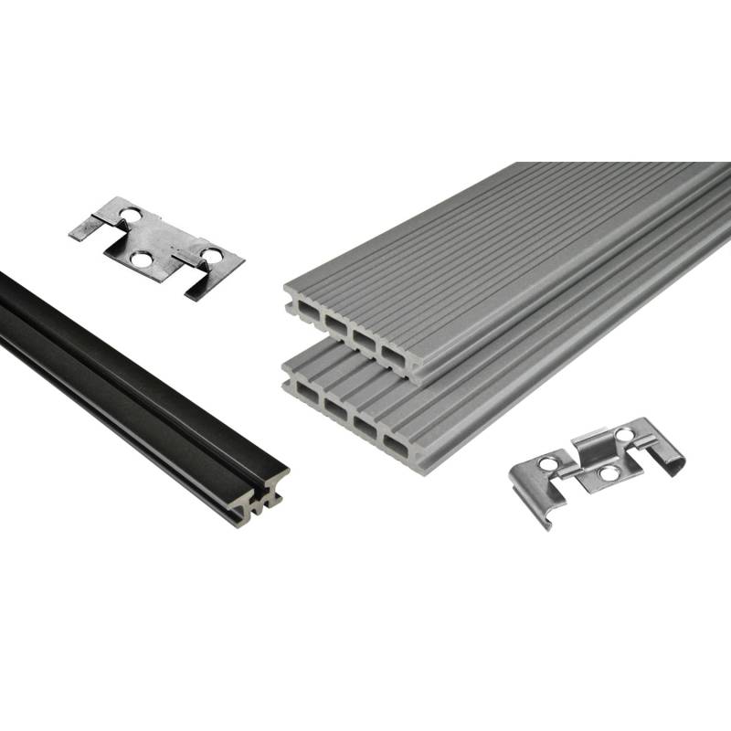 Kovalex WPC Terrassen-Bausatz Exklusiv mattiert Grau 300cm x 400cm von Kovalex