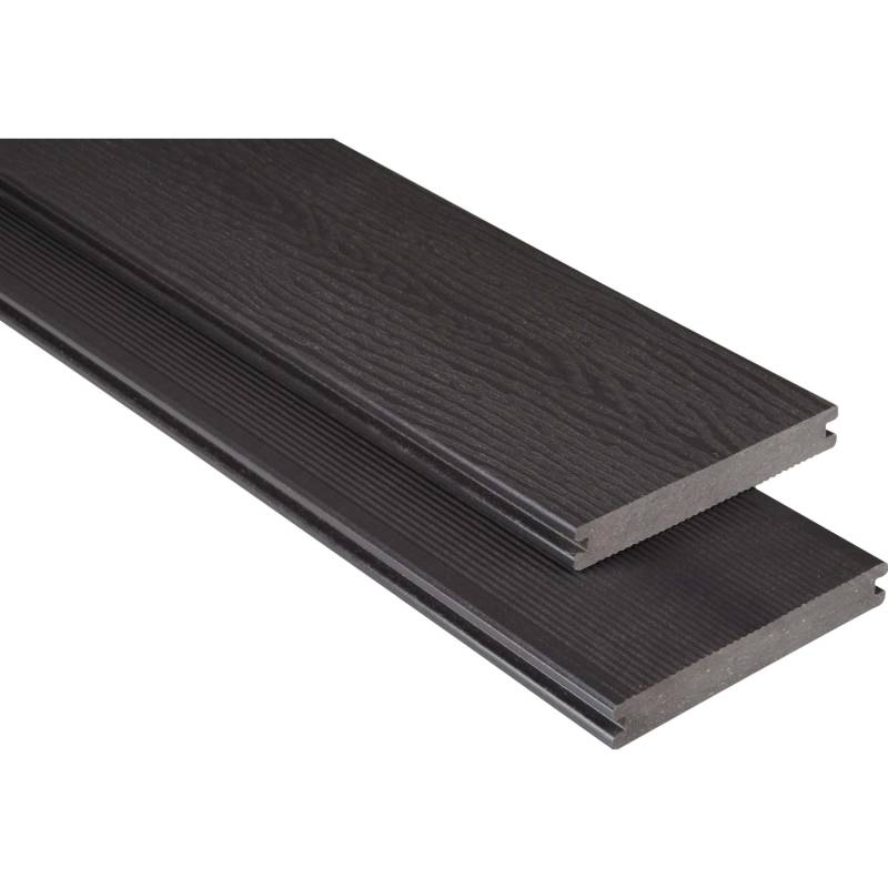 Kovalex WPC Terrassendiele Massiv Struktur Graubraun 2 cm x 14,5 cm x 230 cm von Kovalex