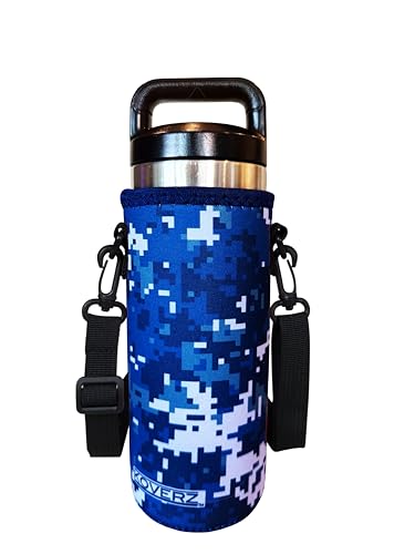 Koverz Wasserflaschenträger mit Schultergurt, Wasserflaschen-Isolator, 750 ml, Marine Digicam von Koverz
