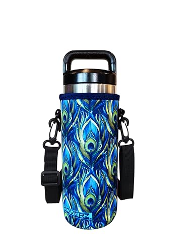 Koverz Wasserflaschenträger mit Schultergurt, Wasserflaschen-Isolator, Pfau, 750 ml von Koverz