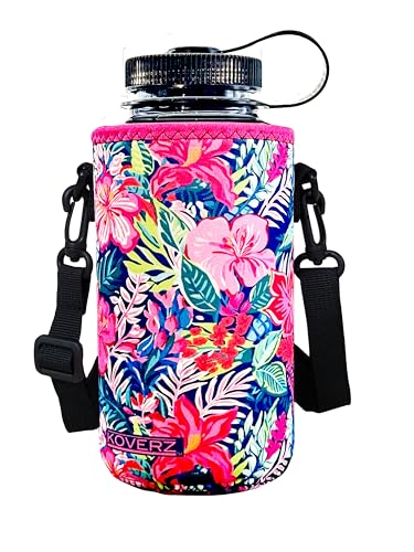 Koverz XL 907.2-1,134.0 g 1200ml Wasserflasche Träger mit Schultergurt, Wasserflaschen-Isolator - Hibiscus Bliss Koverz XL 907.2-1,134.0 g 1200ml Wasserflasche Träger mit Schultergurt, Wasserflaschen-Isolator - Hibiscus Bliss von Koverz