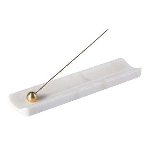 Koville Luxuriöse Afrika Naturmarmor Räucherstäbchen Halter, Räucherstäbchenhalter, Weihrauch Brenner Asche Fänger, Stick Räuchergefäß für Heimdekoration, Yoga, Meditation (Namib Bianco) von Koville