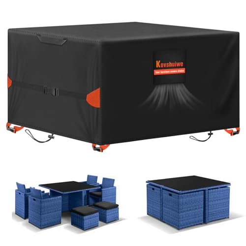 Kovshuiwe Gartenmöbel Abdeckung,180x90x74cm Schutzhülle Gartenmöbel Wasserdicht,Winddicht,UV-Beständiges,420D Heavy Duty Winddicht,Schutzhülle Abdeckplane,Abdeckplane für Gartenmöbel Outdoor von Kovshuiwe