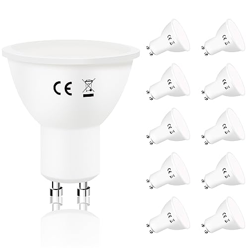 Kowanie GU10 LED Kaltweiss 6W Leuchtmittel Lampe Ersetzt 60W Glühbirne 5000K Energiesparlampe Abstrahlwinkel 110° Spot Nicht Dimmbar Reflektor Birne Glühlampen Strahler Spot LED GU10 10 pack von Kowanie