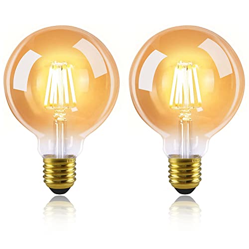 Kowanie LED Glühbirne E27 Vintage Lampe - G80 Warmweiß Filament Leuchtmittel 2700K Edison Retro Glühlampe 2 pack Energiesparlampe 4W Dekorative Birne für Esszimmer Bar Haus von Kowanie