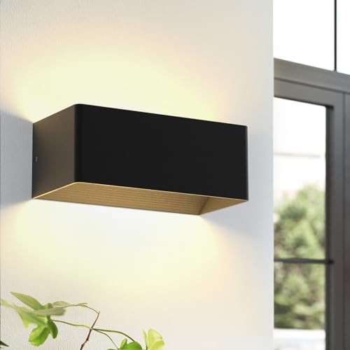 Kowanie LED Wandleuchte innen Wandlampe: Wandbeleuchtung Schwarz Up Down Wandstrahler 5W Flurlampe Wand aus Metall Warmweiß 3000K Wandlicht Modern für ‎Wohnzimmer Schlafzimmer Treppenhaus Flur von Kowanie