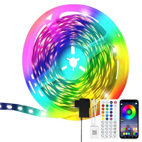 Kowanie RGB LED Strip 20m Streifen - APP Bluetooth Band 16 Mio Musik Sync Lichterkette Zimmer Beleuchtung Farbwechsel Selbstklebend Dimmbar mit Fernbedienung Licht für Innen Bedroom Room von Kowanie