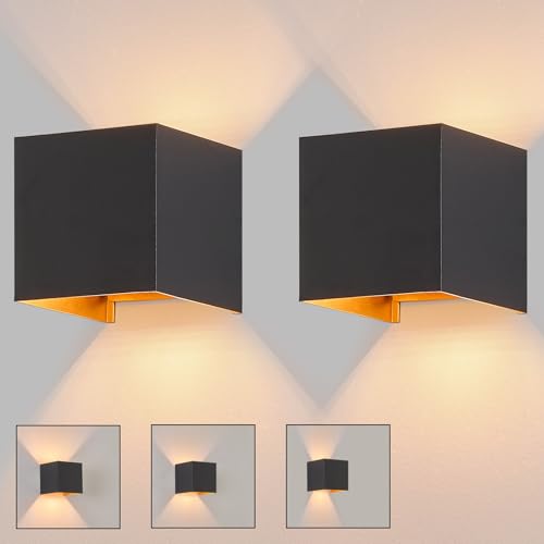 Kowanie Wandleuchte Aussen Wandlampe Schwarz - 2 Stück Up Down Leuchten Aussen LED Außenwandleuchten 5W Ip65 Wasserdicht Außenlampe Wandstrahler Innen Aussenlampe Treppenhaus Außenleuchte Flurlampe von Kowanie