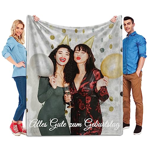 KoxSmar Personalisierte Geschenke für Frauen, Personalisierte Decke mit Foto, Personalisierte Kuscheldecke mit Foto, Fotodecke mit Eigenem Foto, Personalisierte Geburtstagsgeschenk für Frauen von KoxSmar