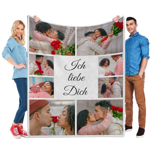 KoxSmar Personalisierte Geschenke für Paare, Personalisierte Kuscheldecke mit Foto, Personalisierte Decke mit Foto, Kuscheldecke Personalisiert, Valentinstagsgeschenk für Ihn und Sie von KoxSmar