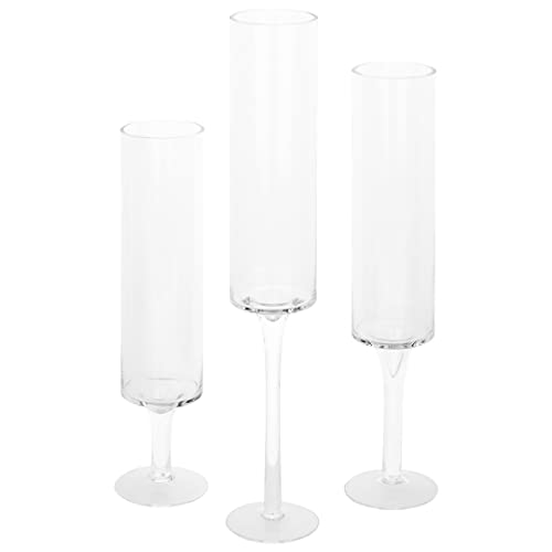 Koyal Wholesale Moderner Skinny Stand-Kerzenhalter, schmaler Schwimmkerzenhalter, Langer Stiel, 3 Stück Koyal Wholesale Moderner Skinny Stand-Kerzenhalter, schmaler Schwimmkerzenhalter, Langer Stiel, 3 Stück von Koyal Wholesale