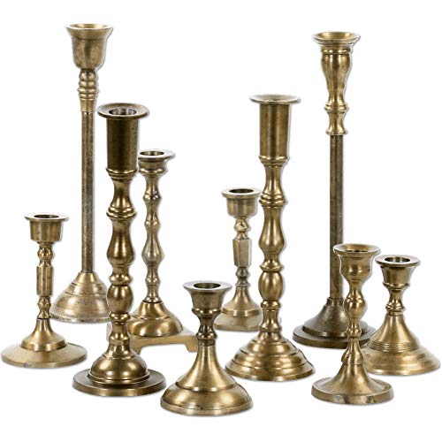 Koyal Wholesale Vintage Gold Mixed Taper Holders, Set of 10, Mismatched Candlesticks Set, Bohemian Decorative Candle Set Koyal Wholesale Vintage Gold Mixed Taper Holders, Set of 10, Mismatched Candlesticks Set, Bohemian Decorative Candle Set von Koyal Wholesale