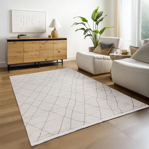 Waschbar Teppich für Ihr Zuhause 160x230 Cm | Wohnzimmer Schlafzimmer Kuechenteppich Flur Teppiche Hochflor Dünner Easy Clean Laeufer | Weicher Moderner Wetterfest Einfarbig Gemusterter Teppich Carpet von Koza Home