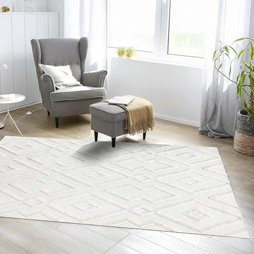 Waschbar Teppich für Ihr Zuhause 80x150 Cm | Wohnzimmer Schlafzimmer Kuechenteppich Flur Teppiche Hochflor Dünner Easy Clean Laeufer | Weicher Moderner Wetterfest Einfarbig Gemusterter Teppich Carpet von Koza Home