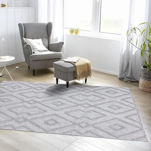 Waschbar Teppich für Ihr Zuhause 80x150 Cm | Wohnzimmer Schlafzimmer Kuechenteppich Flur Teppiche Hochflor Dünner Easy Clean Laeufer | Weicher Moderner Wetterfest Einfarbig Gemusterter Teppich Carpet von Koza Home