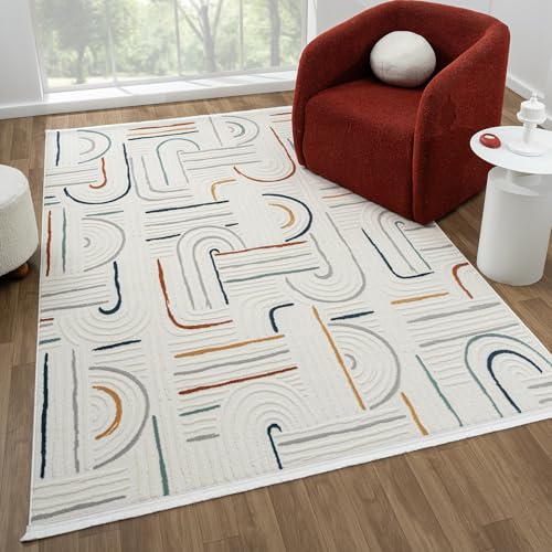 Waschbar Teppich für Ihr Zuhause 80x150 Cm | Wohnzimmer Schlafzimmer Kuechenteppich Flur Teppiche Hochflor Dünner Easy Clean Laeufer | Weicher Moderner Wetterfest Einfarbig Gemusterter Teppich Carpet von Koza Home