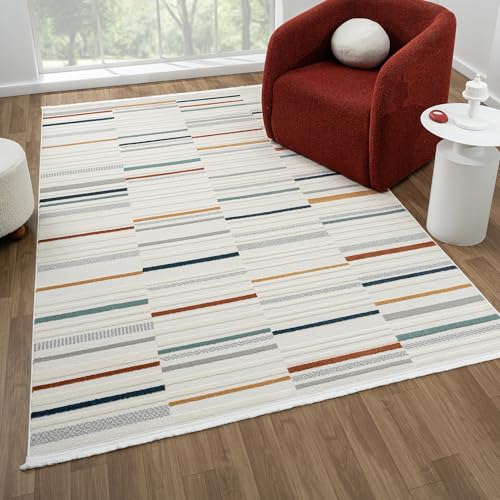 Koza Home Waschbar Teppich für Ihr Zuhause | Wohnzimmer Schlafzimmer Kuechenteppich Flur Teppiche Hochflor Dünner Easy Clean Laeufer | Weicher Moderner Wetterfest Einfarbig Gemusterter Teppich Carpet von Koza Home
