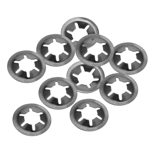 Kozelo 10Stk Innere Zahn Sternscheiben - [ M8 x 18mm A.D. ] Schnelle Drehzahl Stern Sicherungsscheiben Sortiment Kit für Maschinen Möbel Auto Verwendung | 65Mn Schwarz Oxid Finish von Kozelo