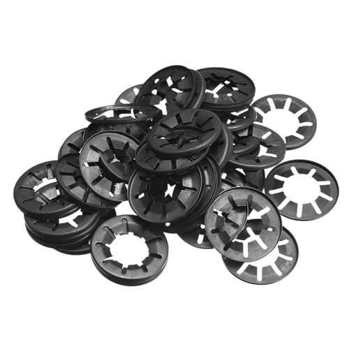 Kozelo 50Stk Innere Zahn Sternscheiben - [ M20 x 40mm A.D. ] Schnelle Drehzahl Stern Sicherungsscheiben Sortiment Kit für Maschinen Möbel Auto Verwendung | 65Mn Schwarz Oxid Finish von Kozelo