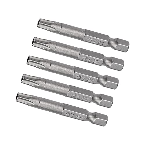 Kozelo 5Stk Torx Schraubenzieher Bit - [2"xH1/4xT30] Sechskant Schaft Magnetisch Sicherheit Stern Stapel Kopf für Pneumatisch oder Strom Werkzeug Verwendung S2 Stahl von Kozelo