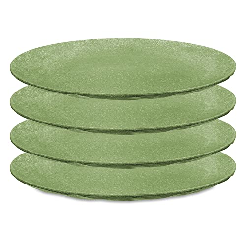 CLUB PLATE L Flacher Teller 4er Set nature leaf green von Koziol