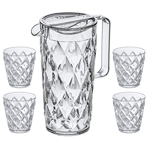 CRYSTAL Kanne 1,6l mit 4 Becher von Koziol